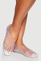 Womens Jelly Cut Out Flats,