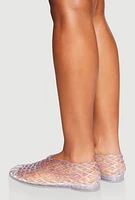 Womens Jelly Cut Out Flats,