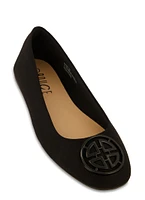 Womens Geo Pendant Ballet Flats, Black,