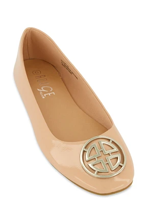 Womens Geo Pendant Ballet Flats,