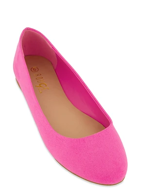 Womens Round Toe Flats, Pink, Size 7