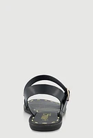 Womens Faux Leather Band Ankle Strap Sandals,