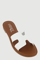 Womens H Band Slide Sandals, White, Size 7.5