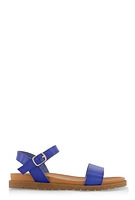 Womens Open Toe Buckle Strap Sandals, Blue, Size 9
