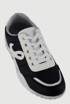 Womens Stylish Lace-Up Sneakers with Round Toe,