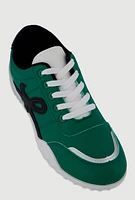 Womens Stylish Lace-Up Sneakers with Round Toe and Low Heel,