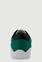 Womens Stylish Lace-Up Sneakers with Round Toe and Low Heel,