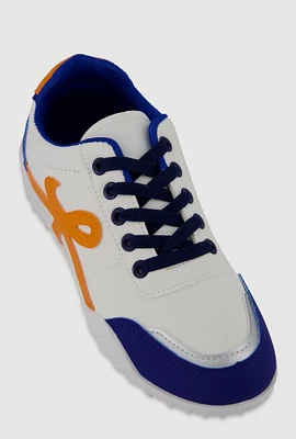 Womens Stylish Lace-Up Sneakers with Round Toe,