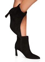 Womens Side Zip Stiletto Pointed Toe Booties