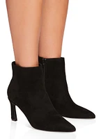 Womens Side Zip Stiletto Pointed Toe Booties
