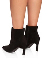 Womens Side Zip Stiletto Pointed Toe Booties
