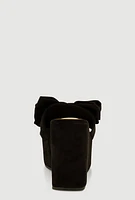Womens Bow Platform Wedge Slide Sandals,