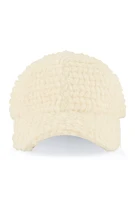 Womens Faux Fur Baseball Cap, White