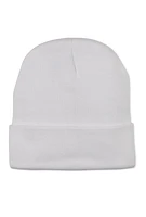 Womens Rhinestone Bow Beanie, White