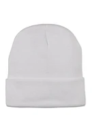 Womens Rhinestone Bow Beanie, White
