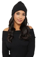 Womens Cuff Beanies 2 Pack, Black