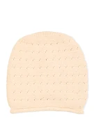 Womens Sequin Lurex Knit Beanie, Beige