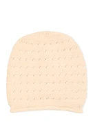 Womens Sequin Lurex Knit Beanie, Beige