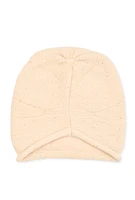 Womens Sequin Lurex Knit Beanie, Beige