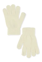 Womens Chenille Gloves, White