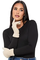 Womens Textured Knit Texting Gloves,