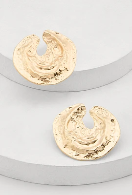 Womens Metallic Circle Drop Earrings, Gold