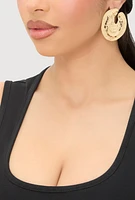 Womens Metallic Circle Drop Earrings, Gold