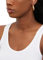 Womens Assorted Cubic Zirconia Stud and Hoop Earring Set, Gold