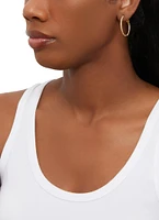 Womens Assorted Stud and Hoop Earring Set of 6, Gold