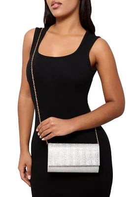 Womens Rhinestone Flap Clutch Purse, Gold