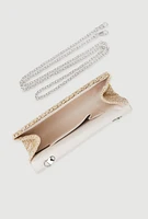 Womens Envelope Straw Clutch Bag, Beige