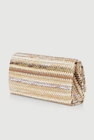 Womens Striped Straw Clutch Bag, Multi