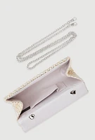 Womens Straw Envelope Clutch Bag, Beige