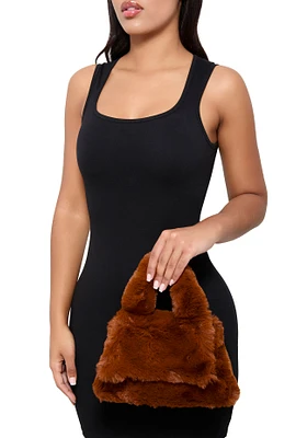 Womens Faux Fur Convertible Handbag,