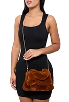Womens Faux Fur Convertible Handbag,