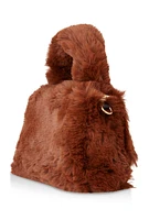 Womens Faux Fur Convertible Handbag,