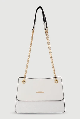 Womens Chic Metallic Faux Leather Crossbody Bag with Removable Strap,