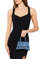 Womens Denim Convertible Crossbody Bag, Blue