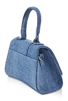 Womens Denim Convertible Crossbody Bag, Blue