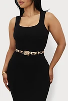 Womens Greek Key Buckle Faux Leather Belts 3 Pack, Multi, Size M-L