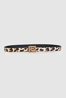 Womens Greek Key Buckle Faux Leather Belts 3 Pack, Multi, Size M-L