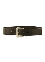 Womens Chunky Metallic Buckle Belt, Black,