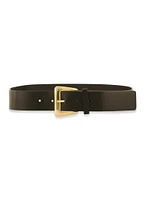 Womens Chunky Metallic Buckle Belt, Black,