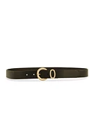 Womens Rhinestone Studded Buckle Faux Leather Belt, Black, Size M-L