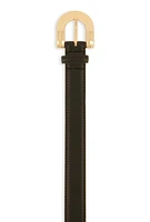 Womens Metallic Buckle Belt, Black, Size S-M