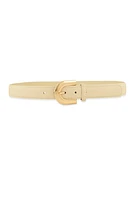 Womens Metallic Buckle Belt, Beige, Size S-M