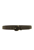 Womens Faux Leather Wrapped Buckle Belt, Black, Size S-M