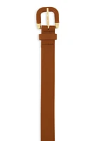 Womens Faux Leather Wrapped Buckle Belt, Brown, Size S-M