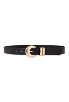 Womens Moon Shape Buckle Belt, Gold, Size M-L