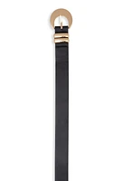Womens Moon Shape Buckle Belt, Gold, Size M-L